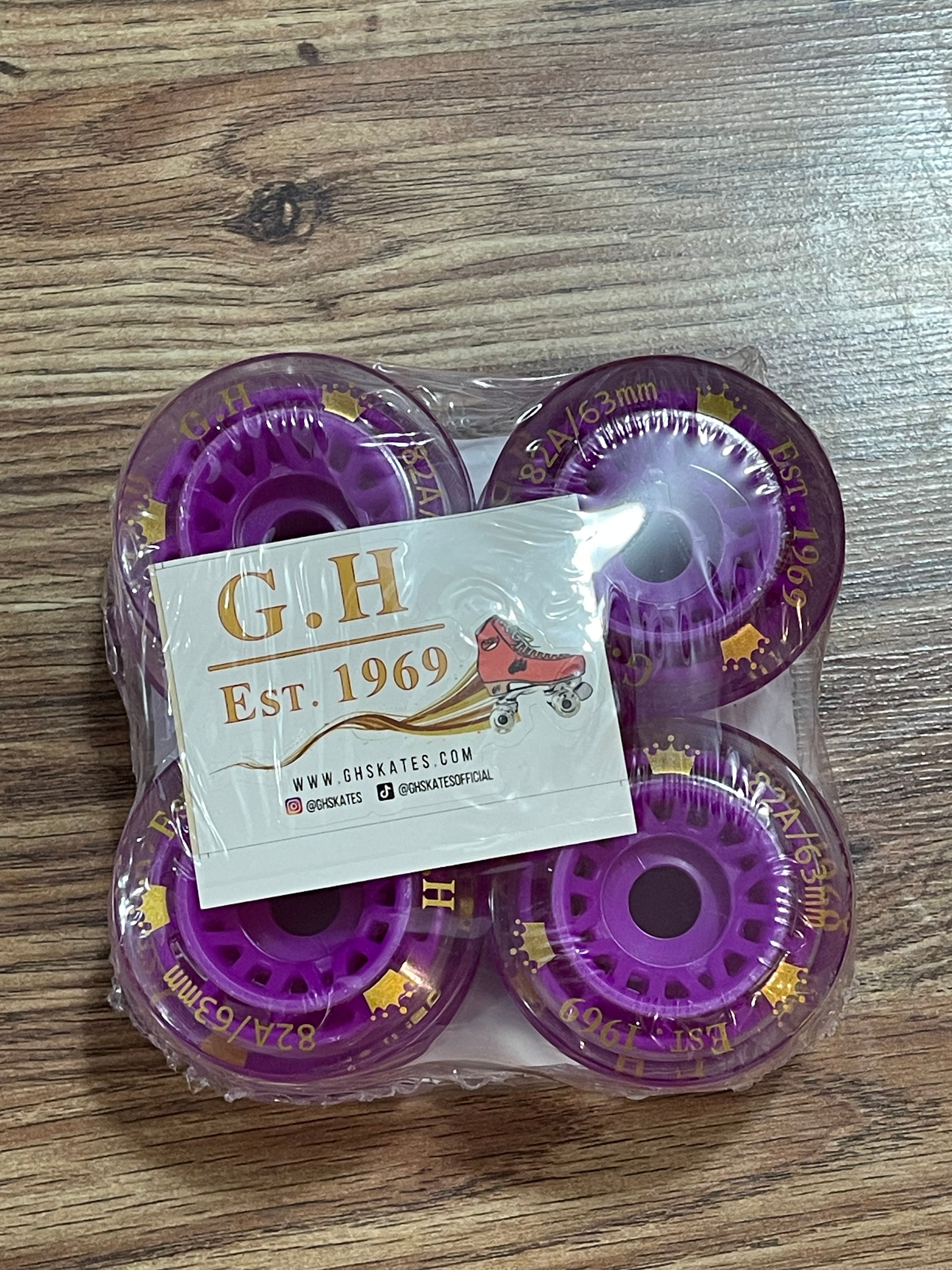 GH Skates High Rebound PU Clear Hybrid Wheels - 78A 62mm for Aggressive Inline Skating, Roller Derby & Outdoor Street Skating
