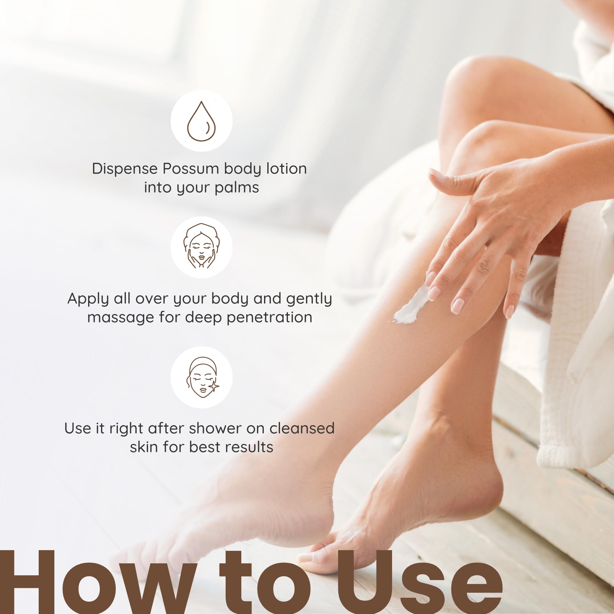 POSSUM Coconut Vanilla Body Lotion with Shea Butter & Vitamin E - Deep Moisturizing Cream for Dry Skin, Anti-Wrinkle Treatment, Paraben-Free, 200ml - Perfect for Daily Hydration & Nighttime Skin Repair