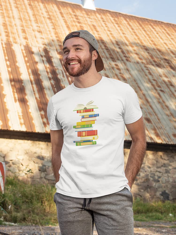 Open Books Graphic T-Shirt for Men - Casual Cotton Tee for Reading, Book Lovers & Everyday Wear