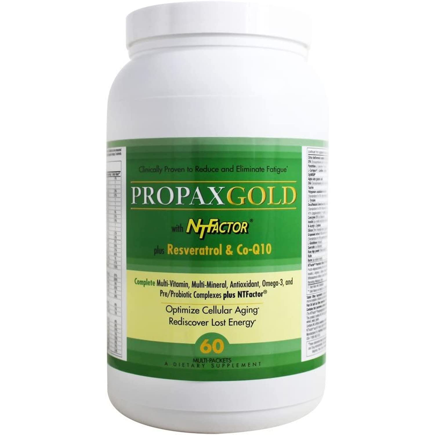 Vitamin and Mineral Propax Gold With NTFactor® - Natural Energy Booster for Chronic Fatigue - Multi-Vitamin & Mineral Supplement With Amino Acids, Antioxidants & Fatty Acids - 60 Capsules - Boost Energy & Support Immune Health for Busy Professionals & Students
