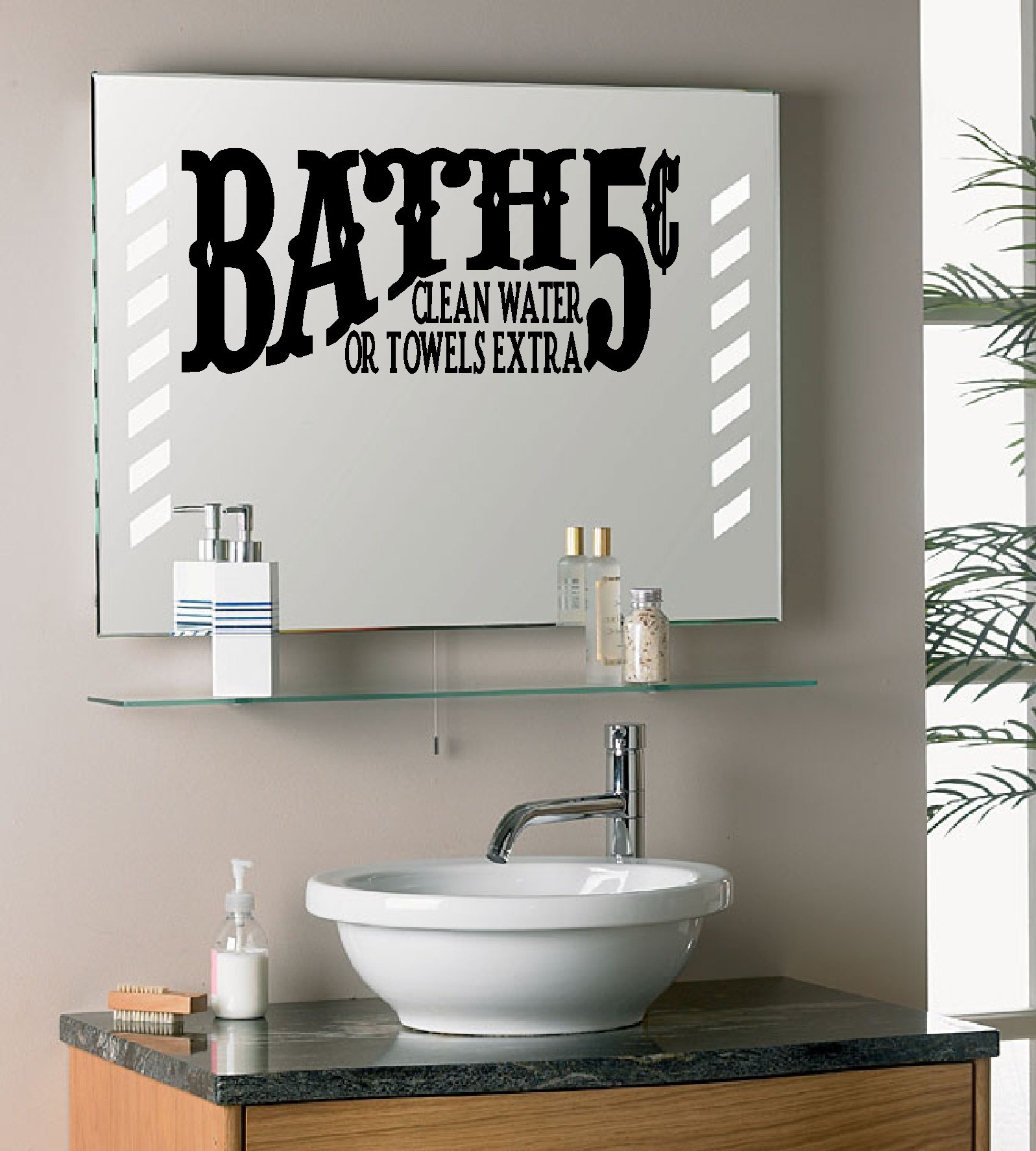 5 Cents Bath Clean Water or Towels Extra Wall Decal - 10