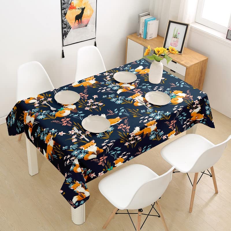 Bohemian Fox & Floral Tablecloth - 55