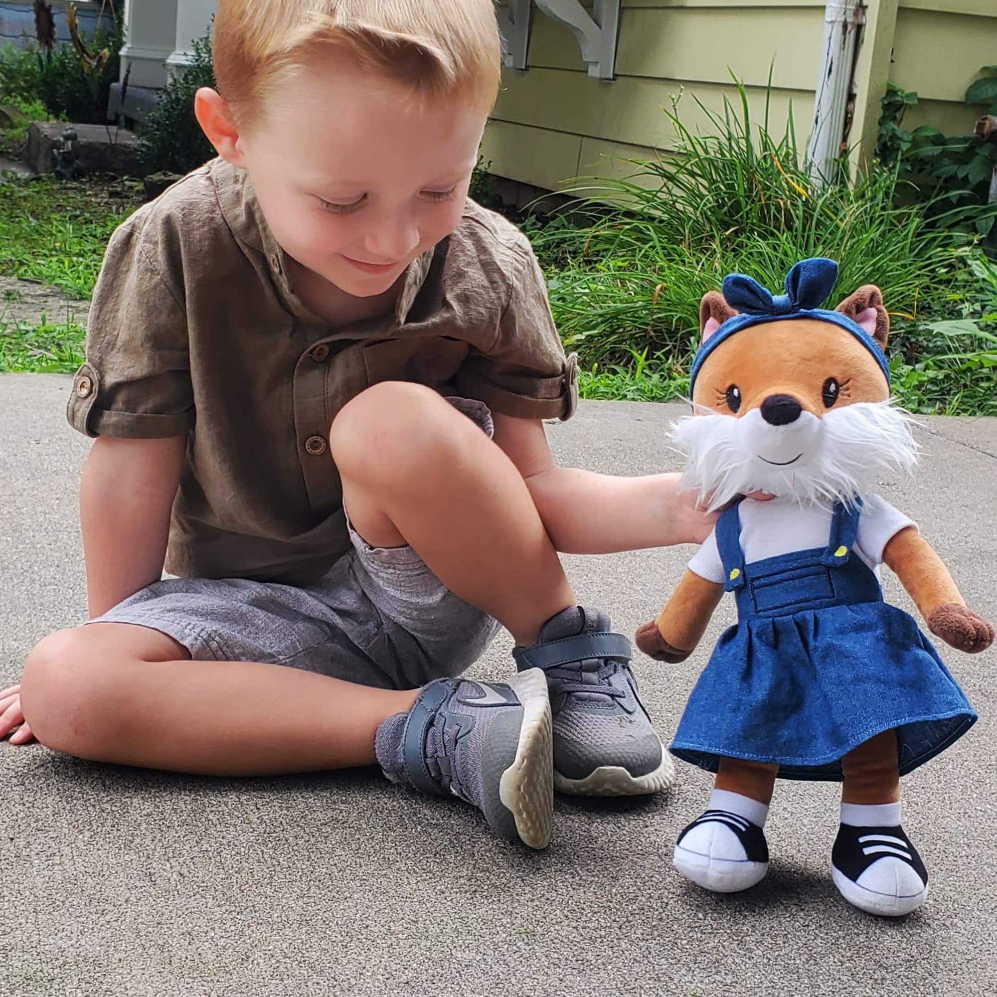 Eimmie Playtime Plushible Soft Rag Doll - 14 Inch Fox Plush Toy for Baby Girls & Toddlers | First Doll Gift, Cuddly Stuffed Animal for Nursery, Bedtime & Playtime