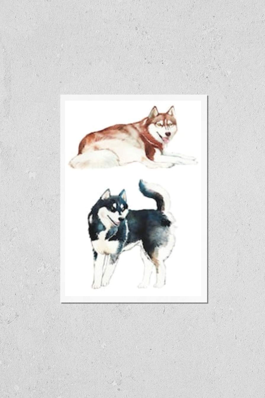 Siberian Husky Dog Watercolor Art Print - Premium Poster Reproduction for Home & Office Decor | Perfect for Living Room, Bedroom, Pet Lover Gifts
