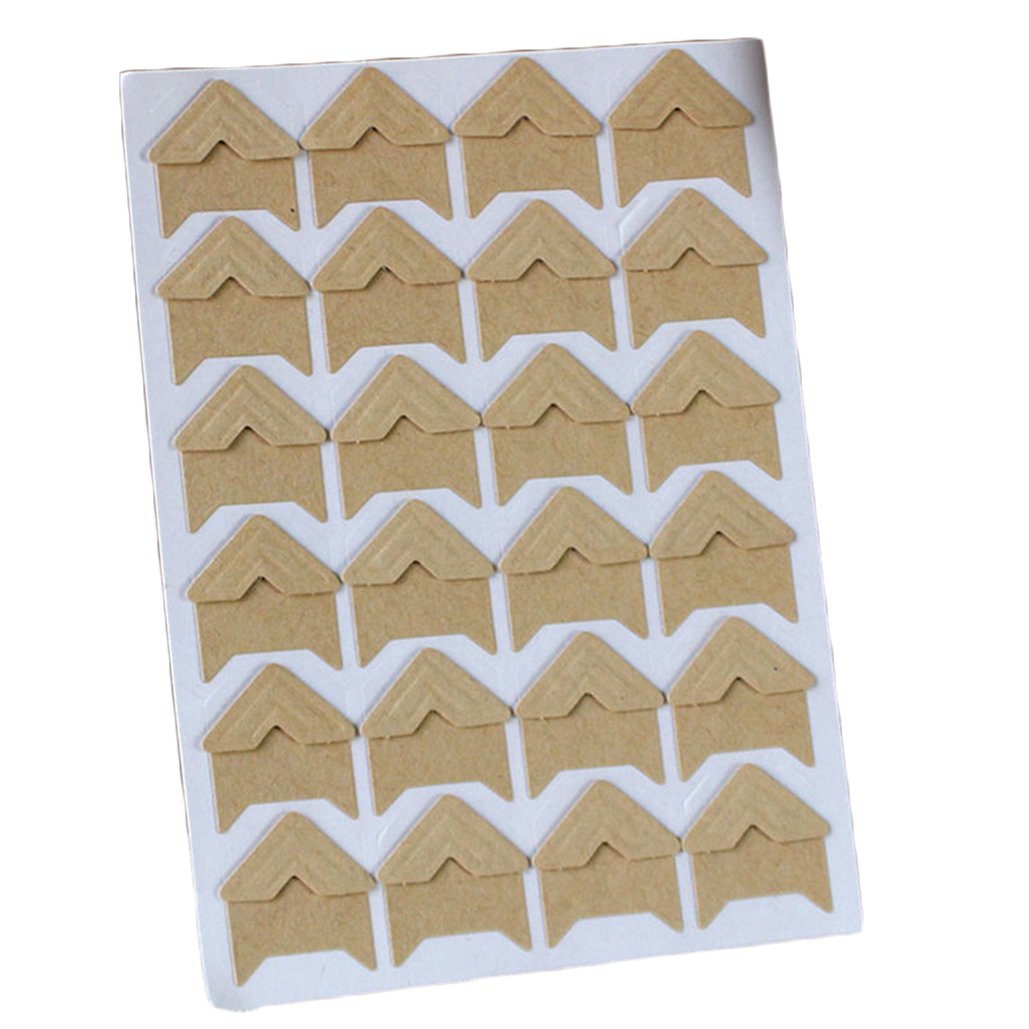 120Pcs Self-Adhesive Photo Frame Corner Stickers - Kraft Paper Scrapbook Decor for DIY Albums, Journals, Photo Mounting & Craft Projects - Perfect for Memory Books, Wedding Albums, Baby Books & Home Decor