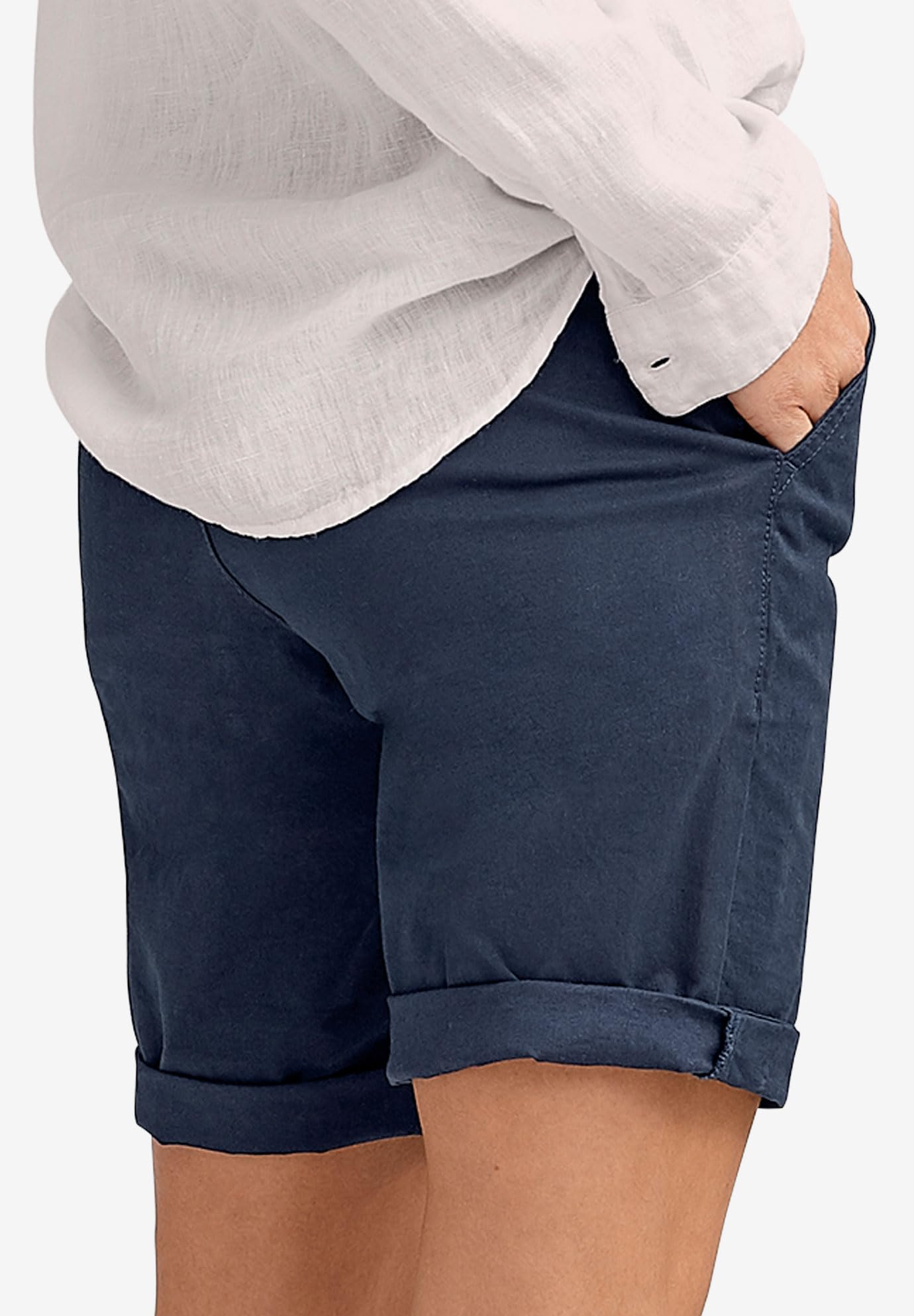 Ellos Women's Plus Size Bermuda Shorts - Comfortable Stretch Denim Shorts for Curvy Women | Perfect for Summer, Beach & Casual Outings