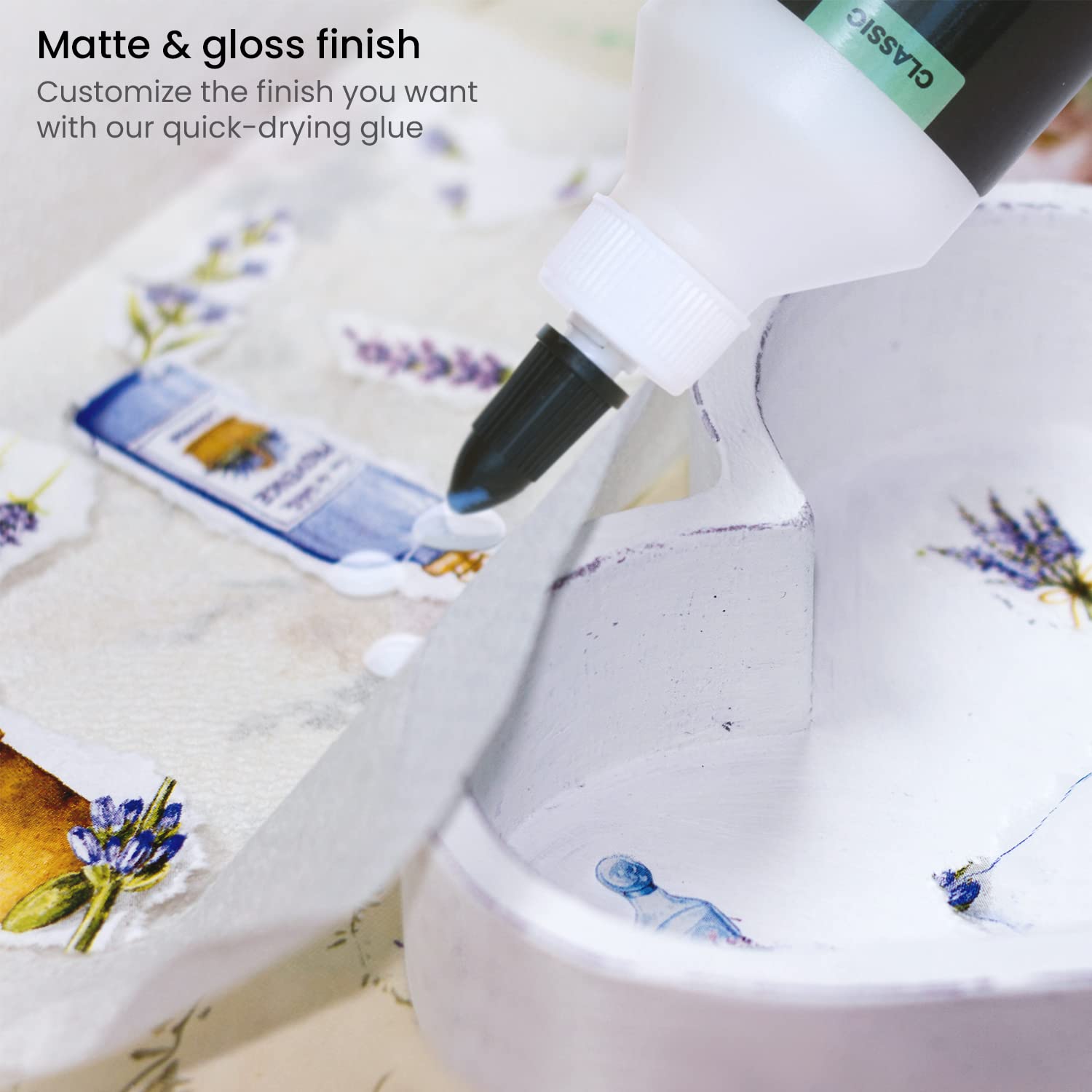 Arteza Decoupage Glue Craft Kit - 8oz Gloss & Matte Finish Glue with Foam Brushes, Spreader Tools & Gloves - Perfect for Paper Crafts, Scrapbooking, Home Decor & DIY Projects - Ideal for Artists, Crafters & DIY Enthusiasts