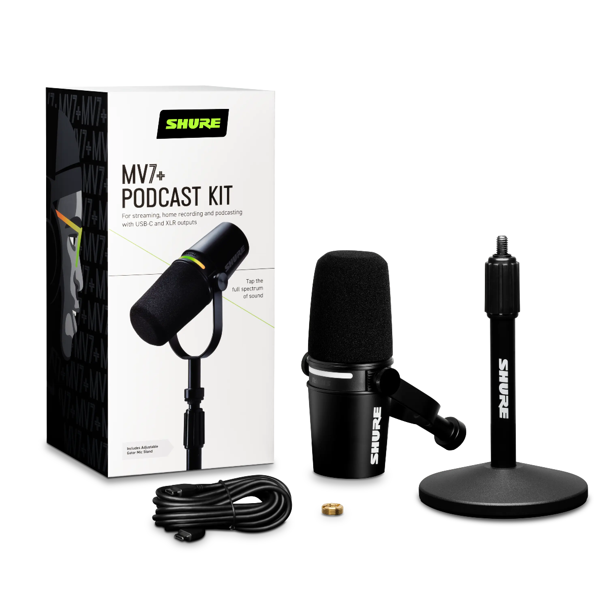 Shure MV7+ USB/XLR Dynamic Podcast Microphone - Open Box - Perfect for Streaming, Recording & Voiceovers