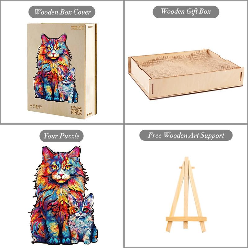 KAAYEE Wooden Animal Puzzles for Kids - Educational Wooden Shape Puzzles with Gift Box - Perfect for Toddler Learning, Birthday Gifts & Montessori Activities