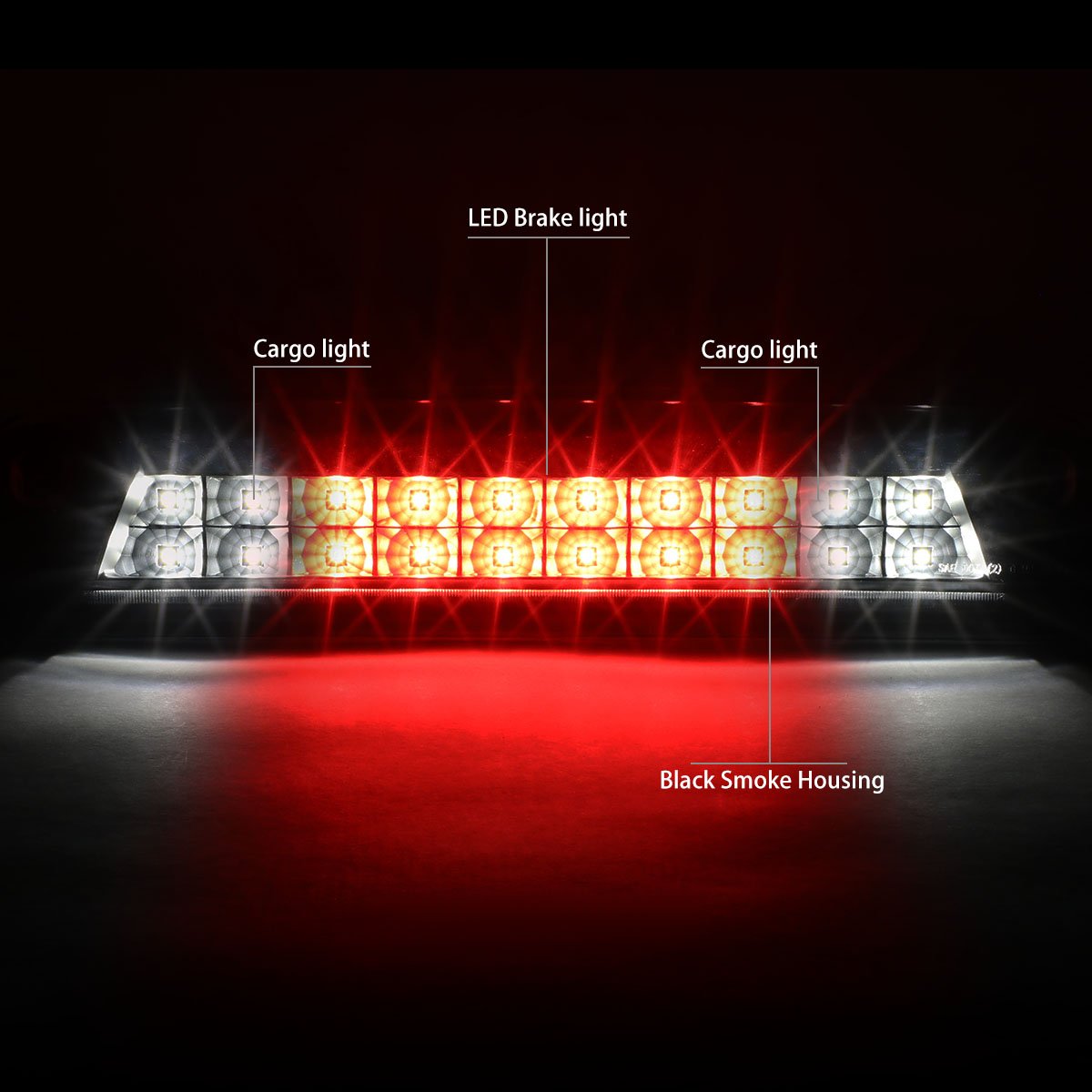 Auto Dynasty 3D LED Tail Lights with Third Brake Light - Compatible with Chevy Silverado 2014-2019, Black Housing Smoke Lens - Enhanced Visibility & Style for Night Driving & Custom Truck Upgrades