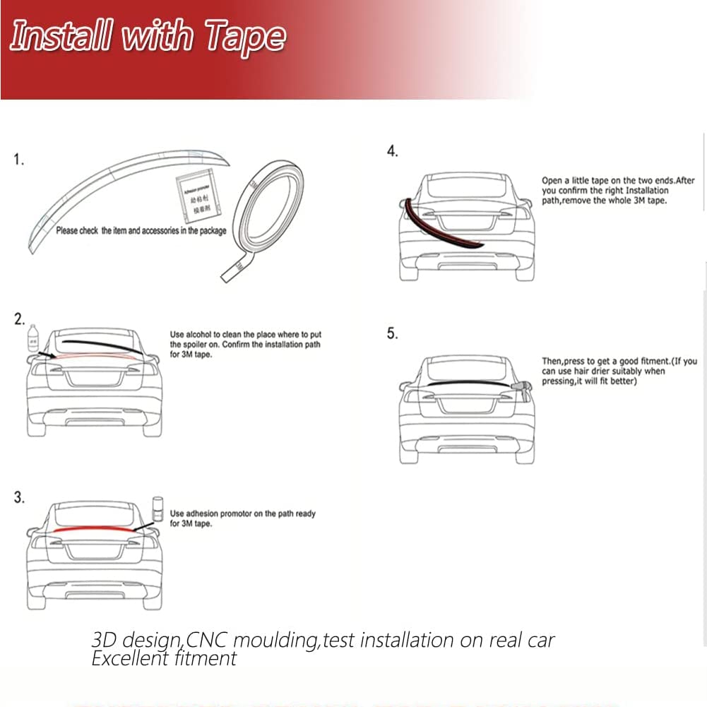 Carbon Fiber Roof Spoiler for Volkswagen Golf 6 MK6 (2010-2013) - Rear Window Lip Visor Wind Spoiler Wing - High Gloss Finish - Perfect for Street Racing & Car Shows