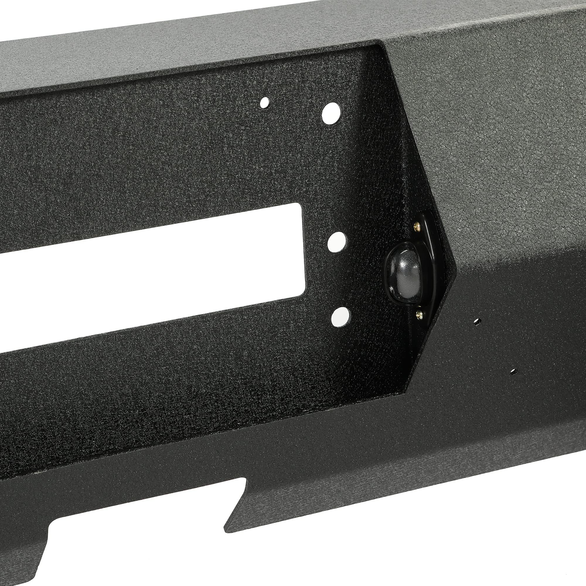 KUAFU Heavy Duty Steel Rear Bumper with License Plate Lights - Compatible with 2002-2008 Ram 1500 & 2003-2009 Ram 2500/3500/4500/5500 Trucks - Winch Ready 3-Piece Bumper Kit (2 Packages) - Perfect for Off-Roading, Towing & Truck Upgrades