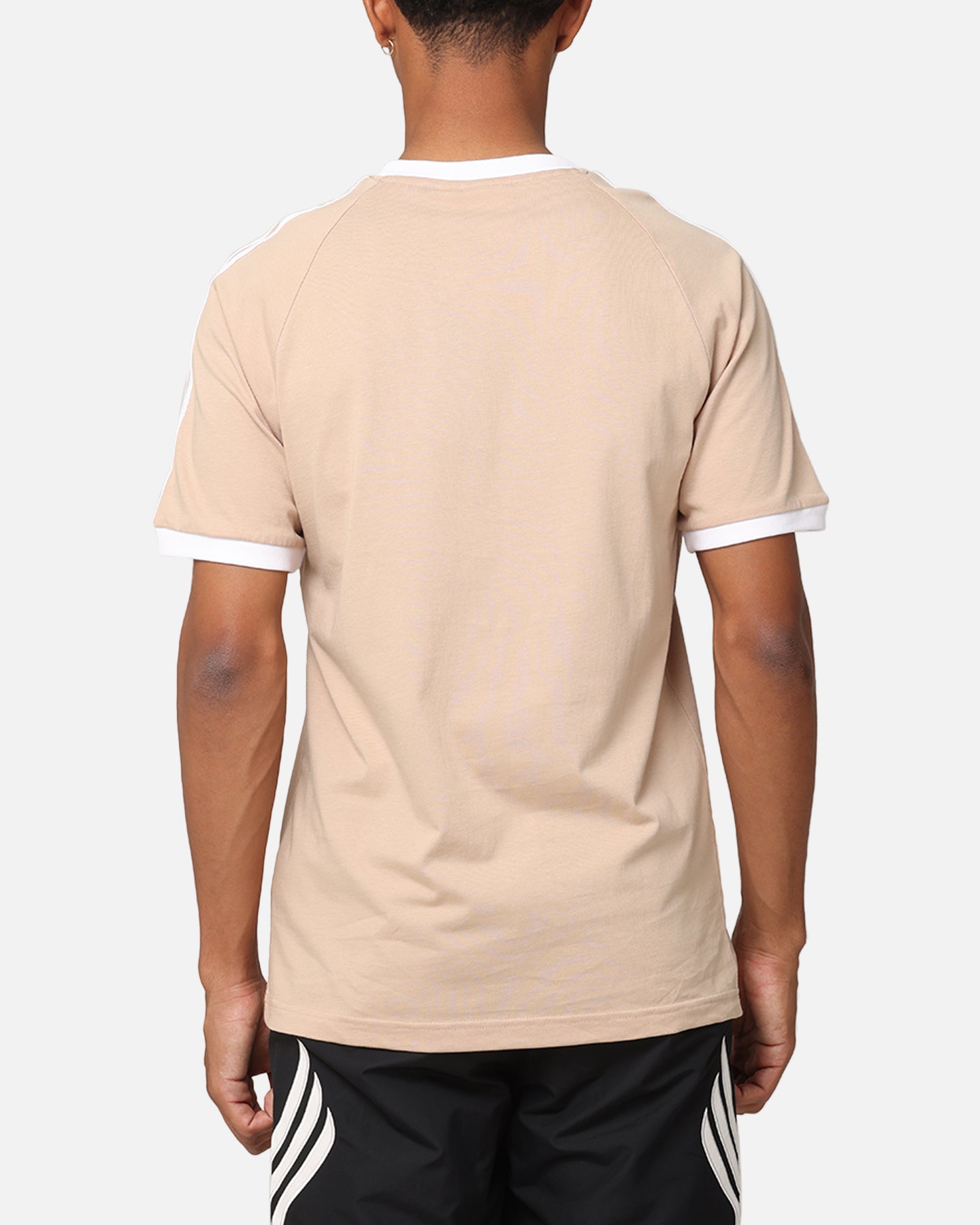 Adidas Classics 3 Stripes T-Shirt for Men - Magic Beige Cotton Casual Tee | Streetwear, Gym & Everyday Wear