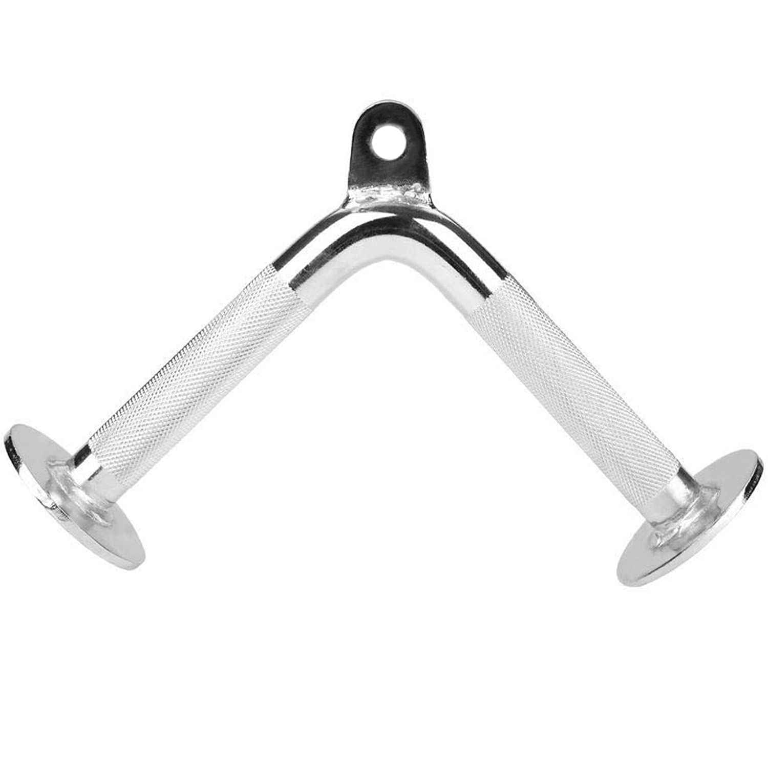 Fitness Maniac Home Gym Cable Attachment Handle - Chrome Press Down Strength Training Equipment for Pull Up Bar & Cable Machine - Perfect for Home Workouts, Strength Training & Muscle Building