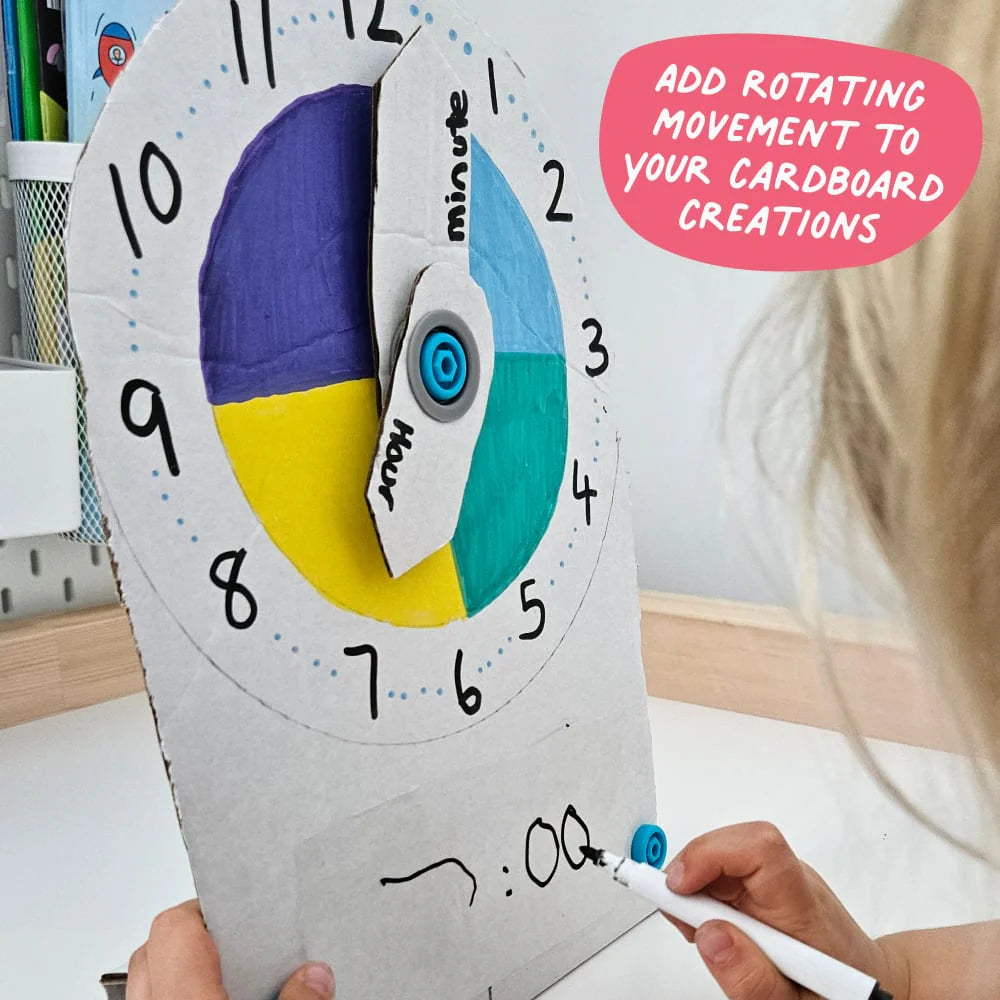 Makedo ROTO RING - Reusable Plastic Connectors for DIY Cardboard Projects | Perfect for STEM Education, Kids Crafts & Creative Building at Home or School