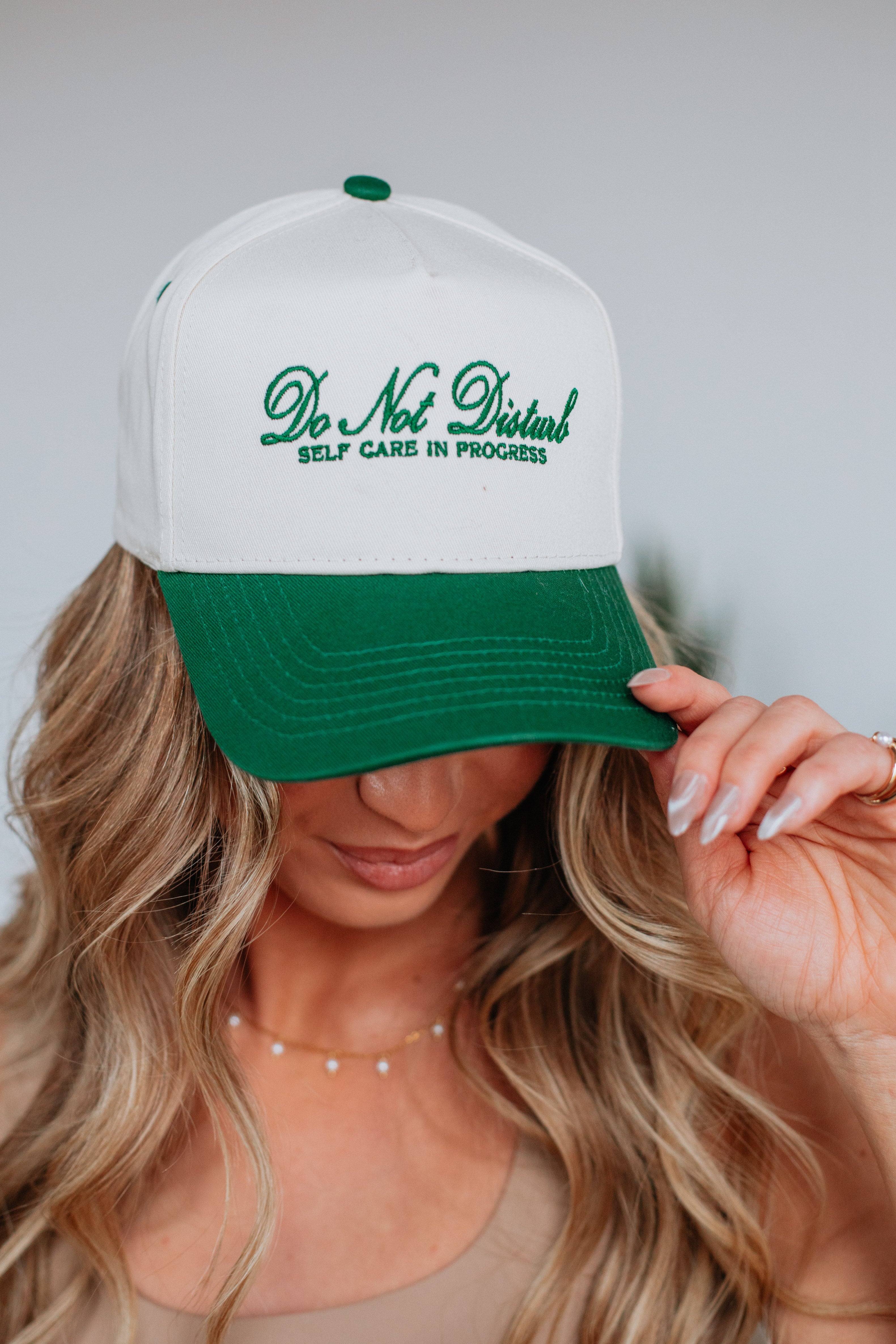Best Do Not Disturb Trucker Hat in Hunter Green - Comfortable Mesh Back Cap for Outdoor Activities, Camping, and Road Trips