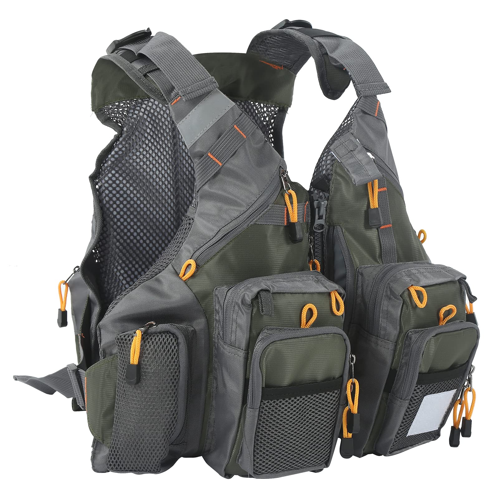 **HOUH Adjustable Fishing Vest for Men & Women - Lightweight Quick-Dry Outdoor Fishing Waistcoat with Multiple Pockets & Shoulder Straps - Perfect for Fly Fishing, Hiking & Camping**