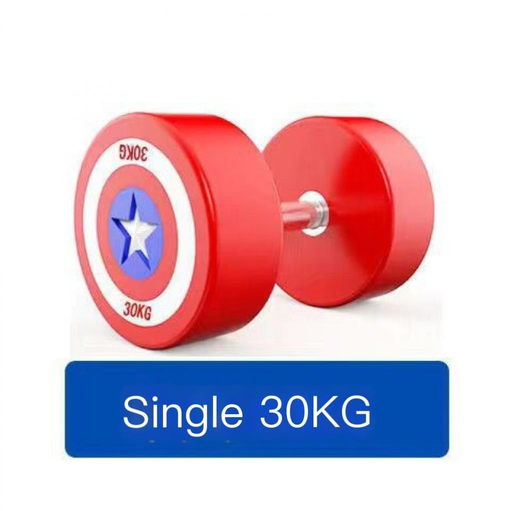 Captain America Themed PU Rubber Coated Dumbbells - 7.5kg Red Home Gym Equipment for Men & Women | Strength Training, Weightlifting & Superhero Workouts