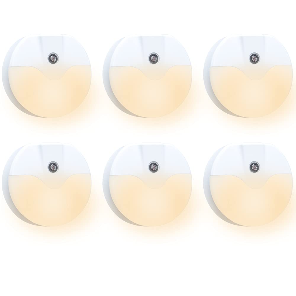 AULTRA LED Night Light 6-Pack - Auto On/Off for Bedroom, Bathroom & Kitchen