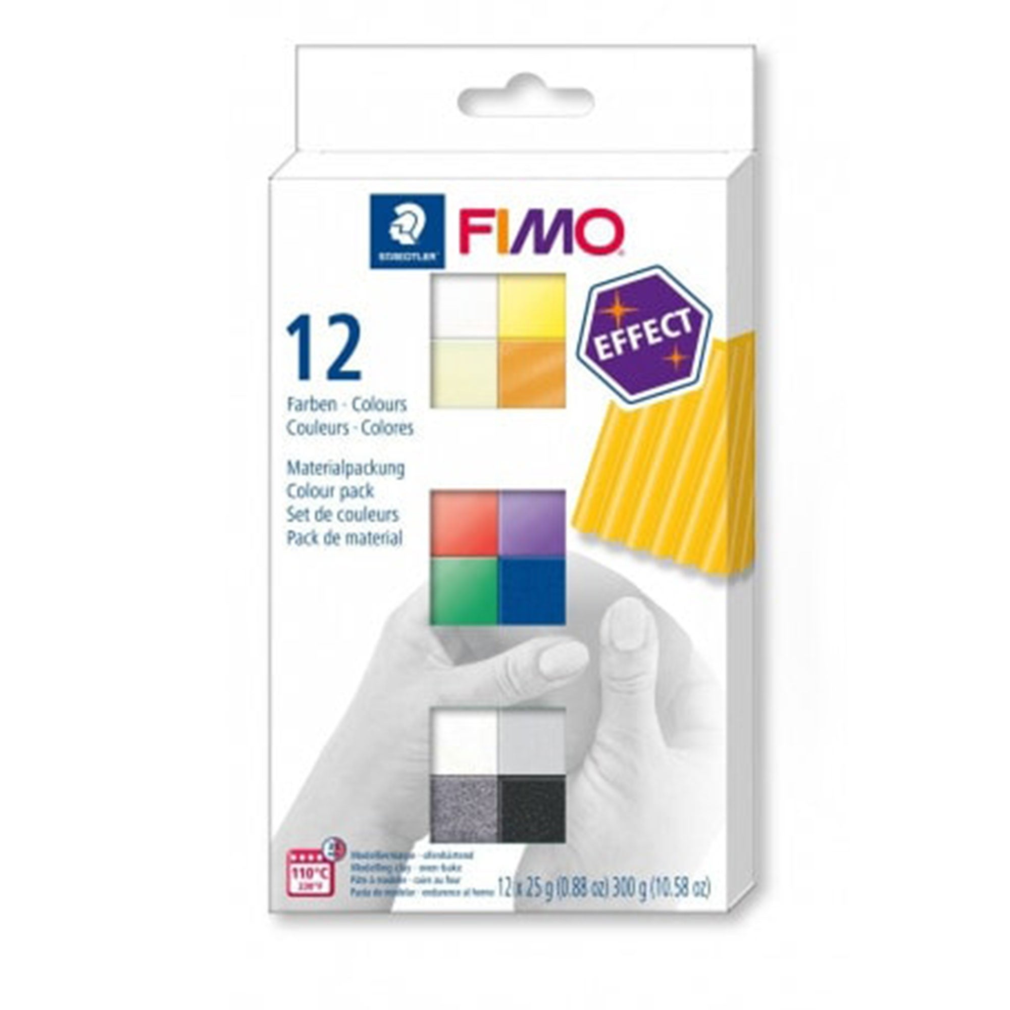 12 Pack FIMO Effect Polymer Clay - Assorted Colors for DIY Crafts, Jewelry Making & Home Decor | Oven-Bake Modeling Clay for Artists & Beginners