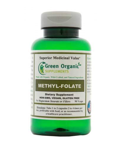 Green Organic Supplements' Methyl-Folate & Folic Acid Supplement - Supports Pregnancy, Heart Health & Energy Boost | Organic Vitamin B9 for Women & Men