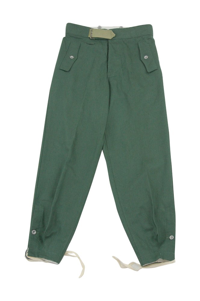 WW2 German Elite Panzer Summer HBT Reed Green Trousers - Authentic WWII Military Uniform Pants for Reenactment, Cosplay & Collectors