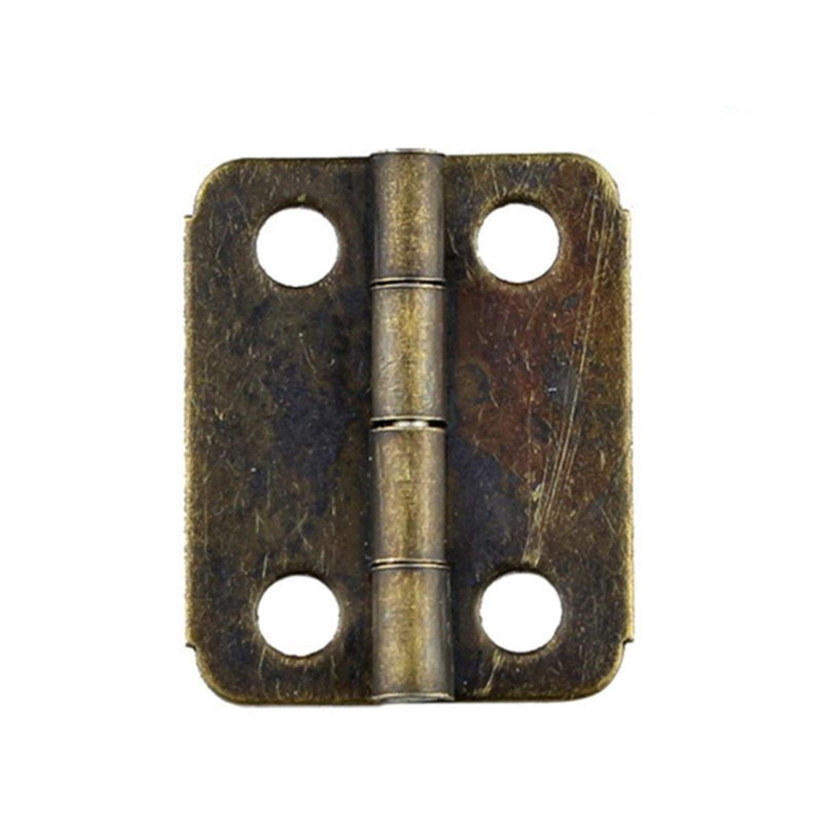 50pcs 16x13mm Antique Bronze/Gold Cabinet Hinges - Mini Hinges for Jewelry Box, Cupboard, Cabinet, DIY Furniture Projects - Perfect for Home Decor & Crafting