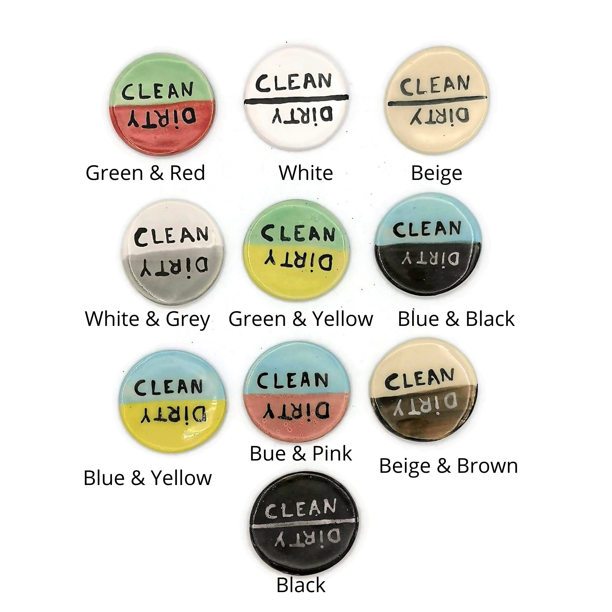 Green & Red Dishwasher Sign Clean Dirty Magnet - Rustic Farmhouse Kitchen Decor for Fridge, Laundry Room & Office Organization
