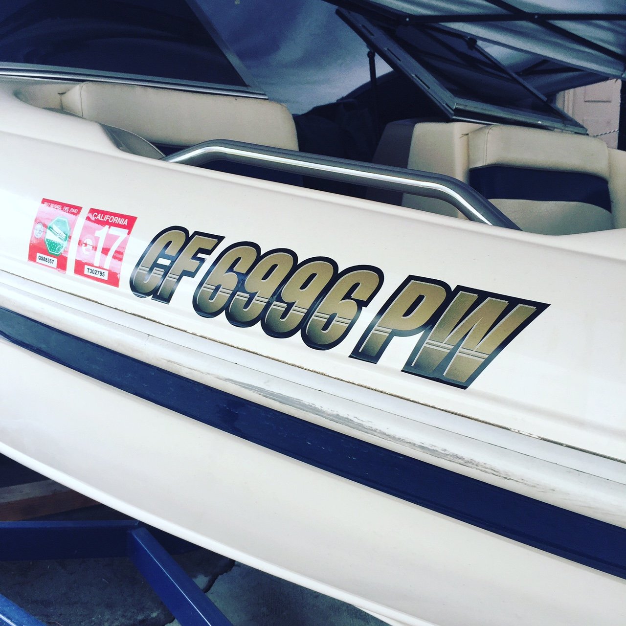STIFFIE Techtron Metallic Silver/White 3 Inch Boat Registration Numbers & Letters Stickers - Waterproof Decals for PWC, Jet Ski, Kayak, Canoe and Marine Vessels - Perfect for Boat Registration, Watercraft Identification and Compliance