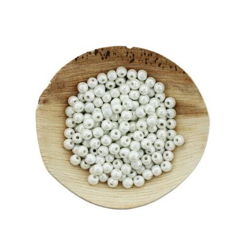 6mm Round Porcelain Beads - Gold Electroplated Snowflake Design - Pack of 20 Beads for Jewelry Making, DIY Crafts, and Christmas Ornaments