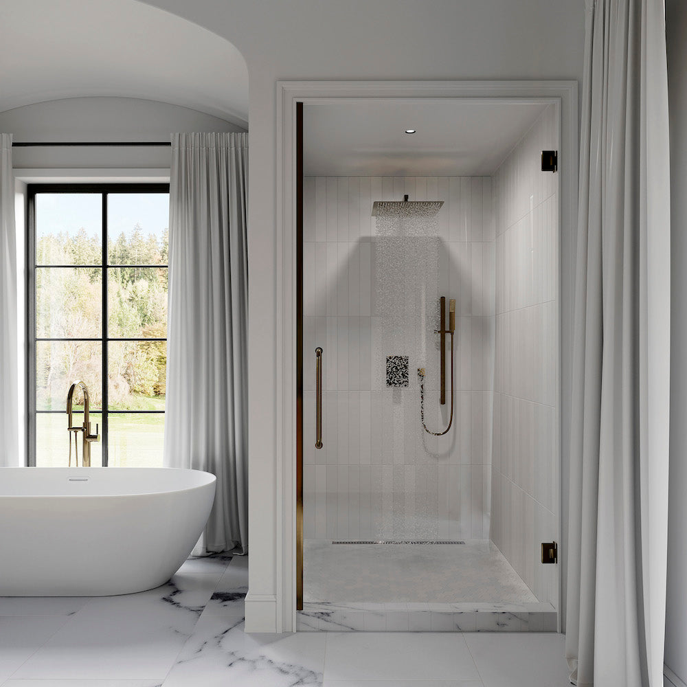 ZLINE Crystal Bay Thermostatic Shower System in Champagne Bronze - Luxury Bathroom Faucet with Temperature Control for Spa-Like Shower Experience | Perfect for Master Bathrooms and Upscale Home Renovations