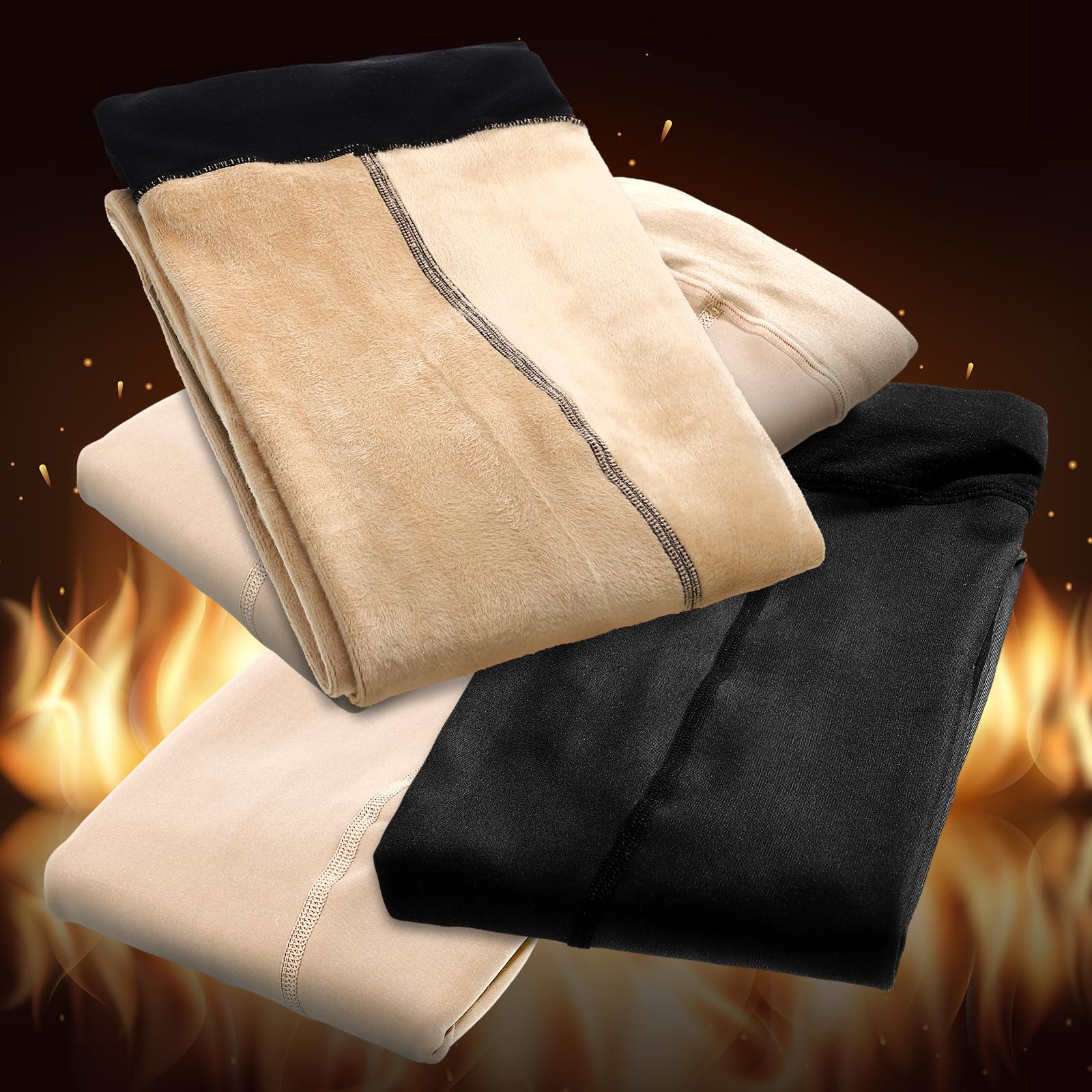 Bonuci 2 Pack Women's Maternity Pantyhose - Fleece Lined Winter Tights for Pregnancy, High Waist Stretchy Warm Tights for Pregnant Women - Perfect for Cold Weather, Office Wear & Everyday Comfort