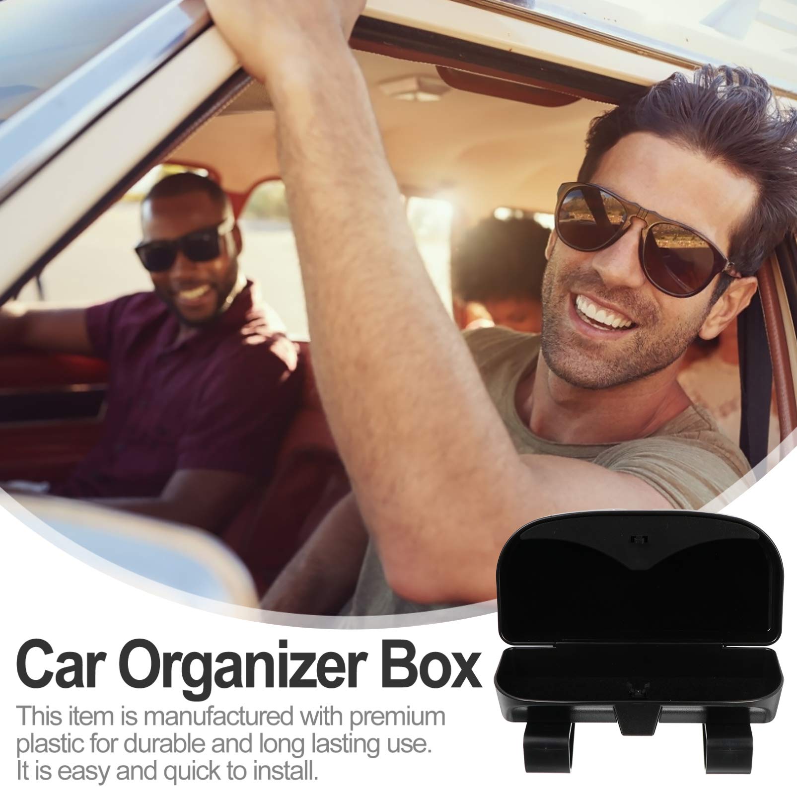 FAVOMOTO Car Visor Glasses Holder - Universal Sun Visor Storage for Driving