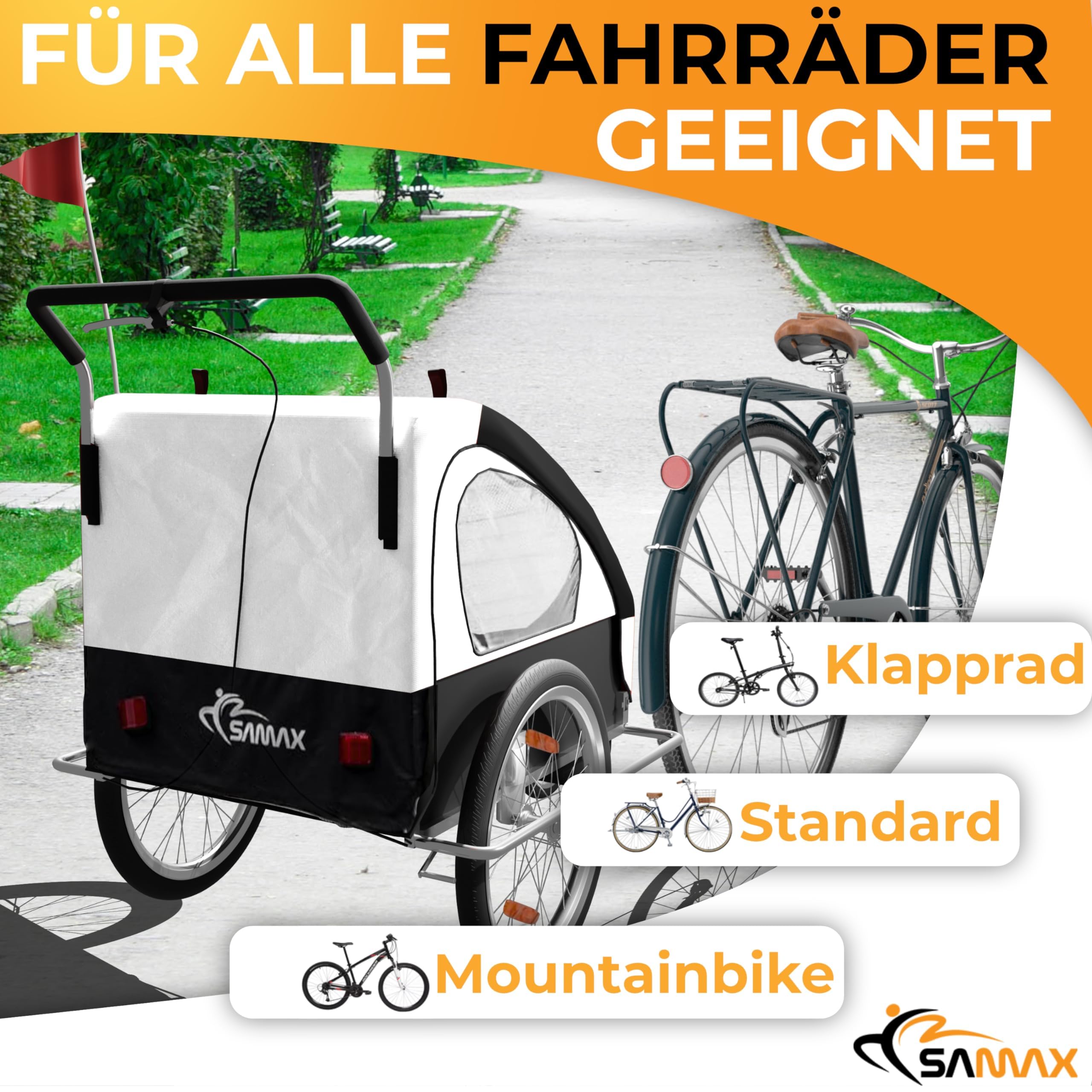 Convertible Jogger Bike Trailer for 2 Kids - 2-in-1 Stroller & Bicycle Carrier with Shock Absorber | Perfect for Active Families, Outdoor Adventures & Daily Commutes