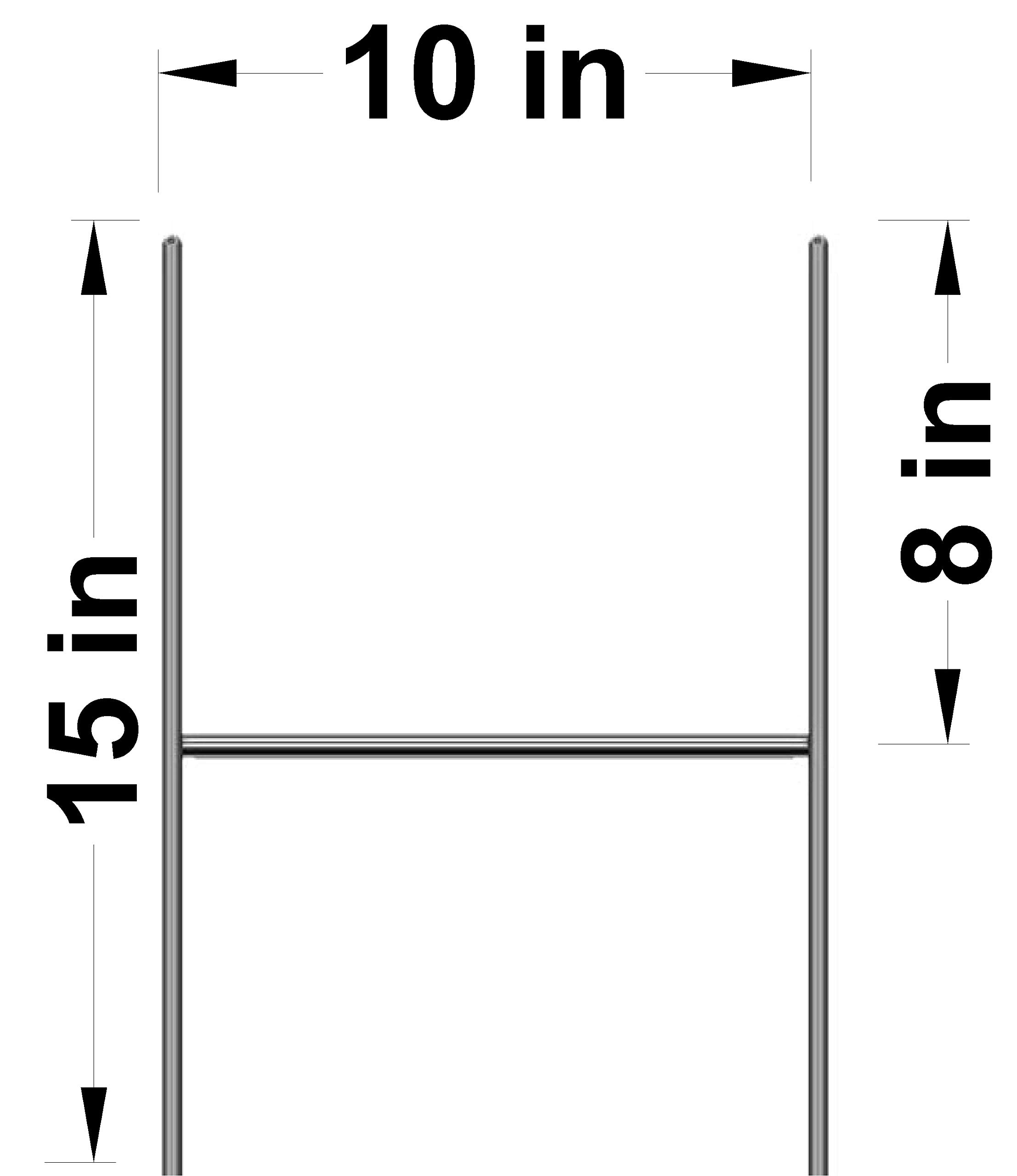 THE VIP 200 Pack 15'' H-Frame Metal Sign Stakes - 15'' Tall x 10'' Wide Heavy Duty Corrugated Sign Holders for Yard, Construction & Event Signage - Same Day Shipping (200Stake15'')