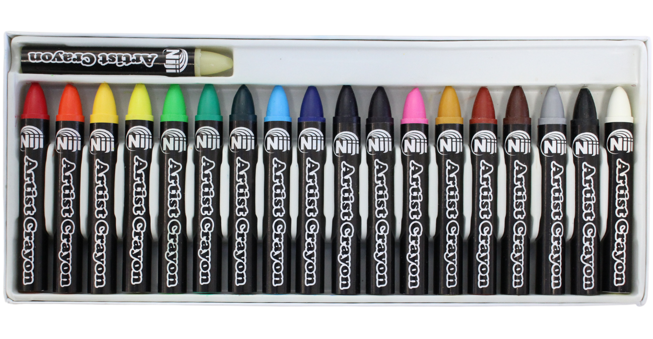Niji Artist Crayons Set - 18 Vibrant Colors for Professional Drawing & Sketching | Perfect for Artists, Students & Coloring Enthusiasts | Ideal for Sketchbooks, Canvas & Mixed Media Art