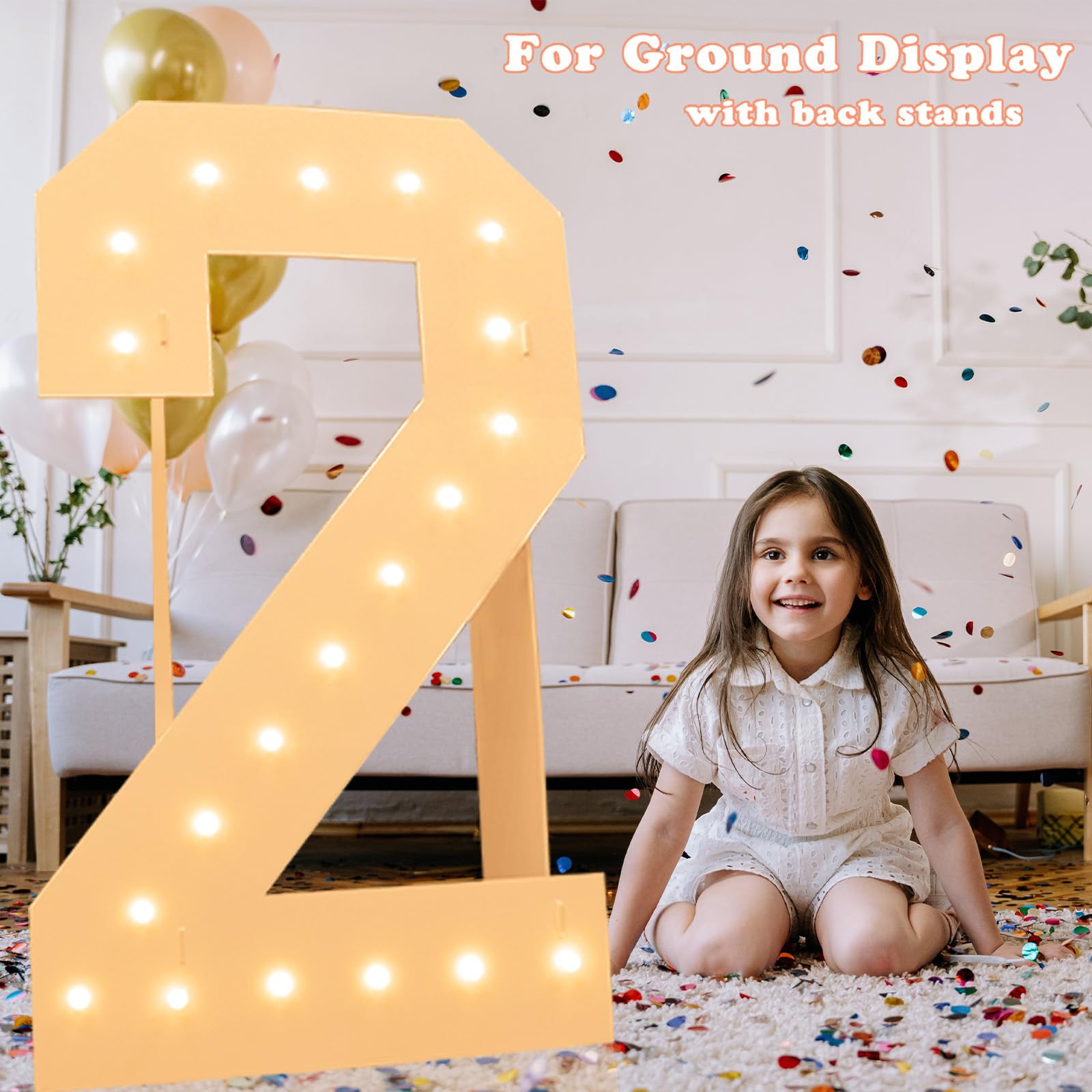 LOBOOM 4FT Light Up Numbers - Giant Marquee Number 16 Sign for Birthday & Anniversary Decor | 4 Feet Tall Mosaic Backdrop for 16th Birthday Party, Wedding, Graduation & Special Events | Pre-Cut Large Frame LED Number