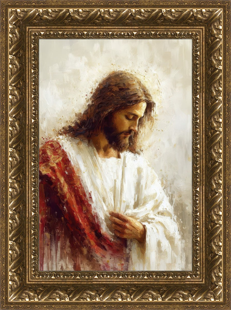 Jesus Christ in Red Robes - Religious Wall Art for Home & Church Decor - Perfect for Prayer Rooms, Sunday Schools & Christian Gifts
