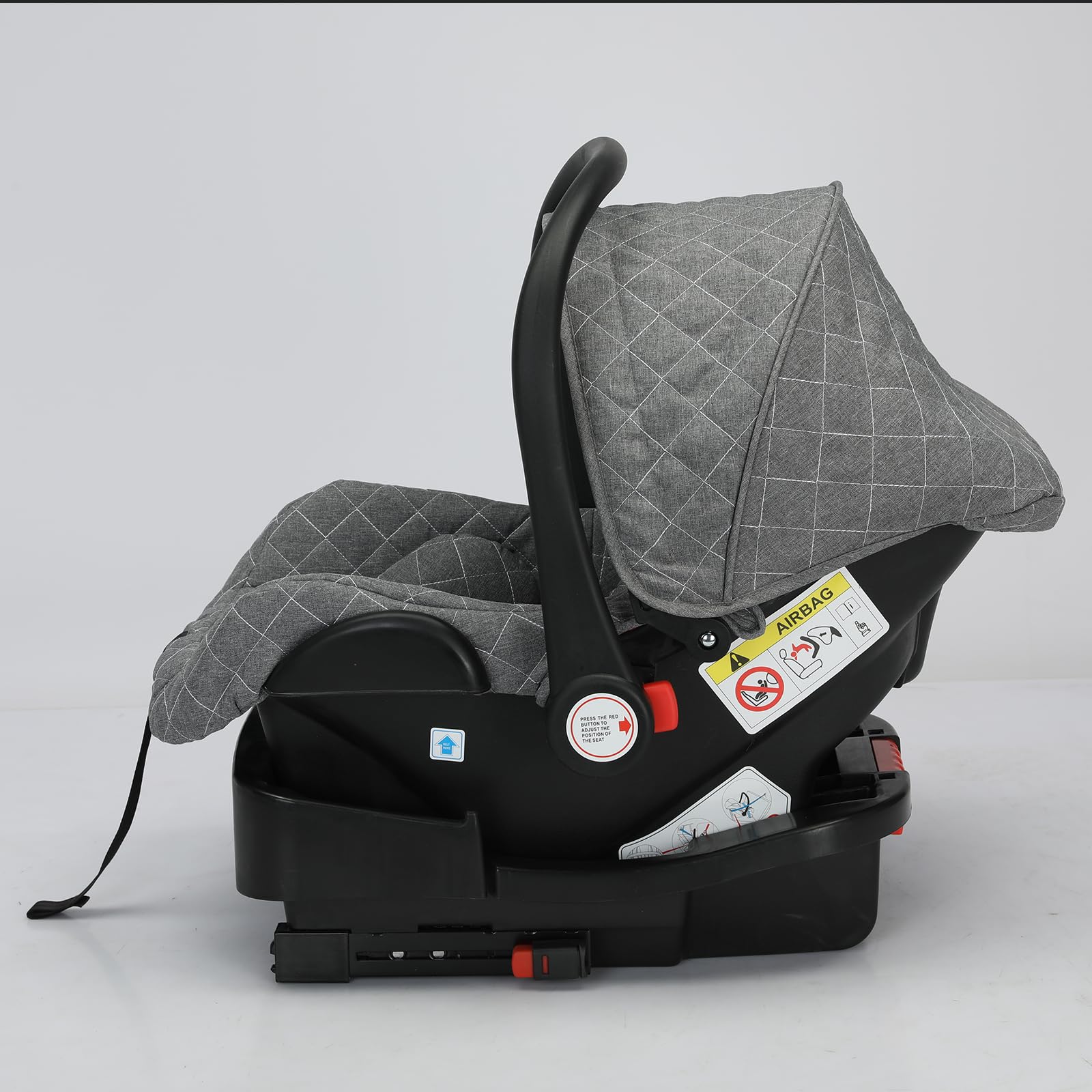 3 in 1 Baby Travel System - Reversible Stroller with Foldable Design & Luxury Pram for Newborn to Toddler | Lightweight, Portable & Includes Car Seat Base (Grey) | Perfect for Shopping, Travel & Daily Walks