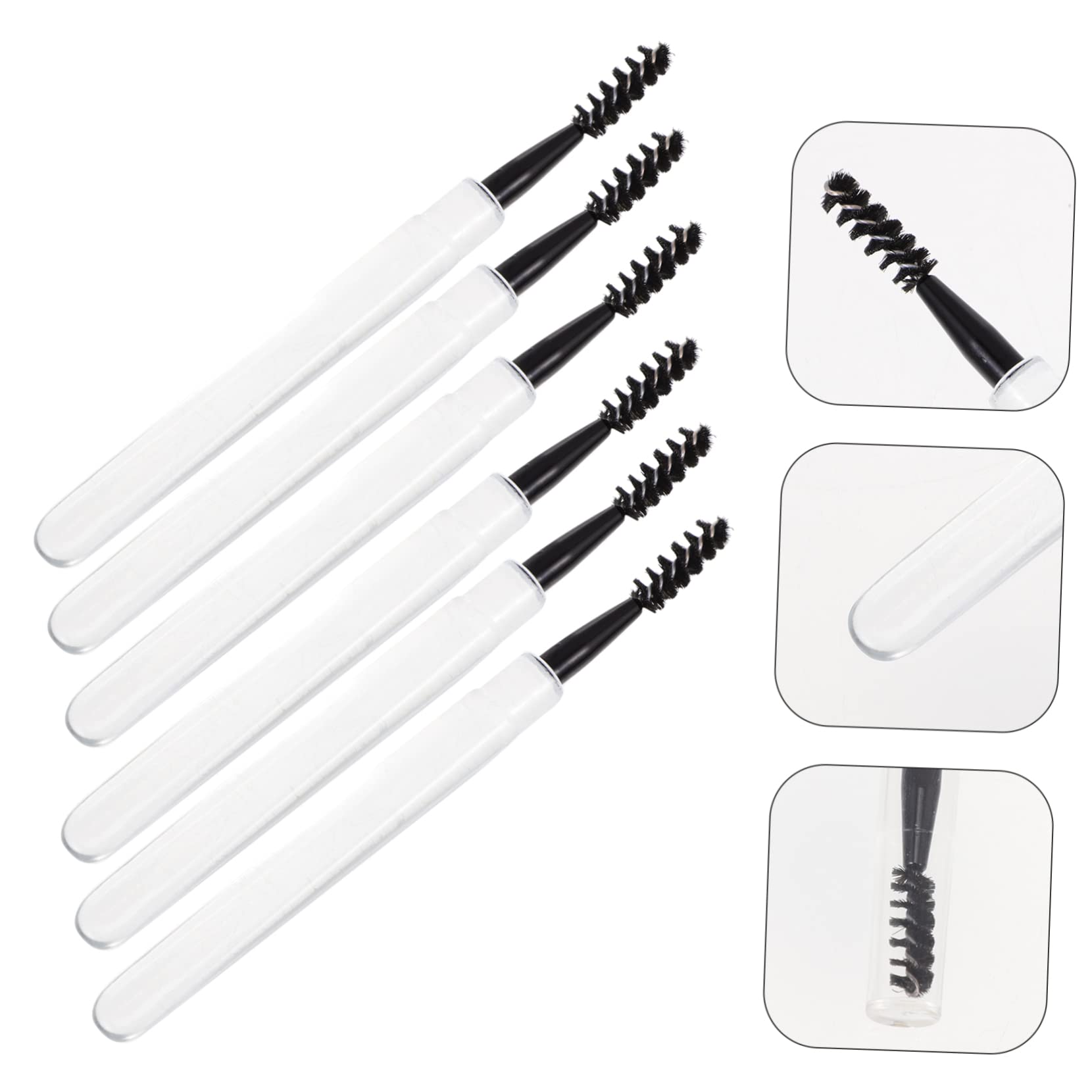 FOMIYES 6-Piece Luxury Eyelash Mascara Brush Set with Eyebrow Curler - Professional Lash Makeup Applicator for Eyelash Root Purification & Beauty Routine - Perfect for Salon, Home Use & Travel Makeup Kit