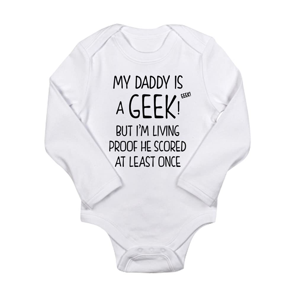 Geek Daddy Scored Baby Bodysuit - Funny Science Onesie for Newborns & Infants - Perfect for Nerdy Parents, Comic Con, and Geeky Family Photos