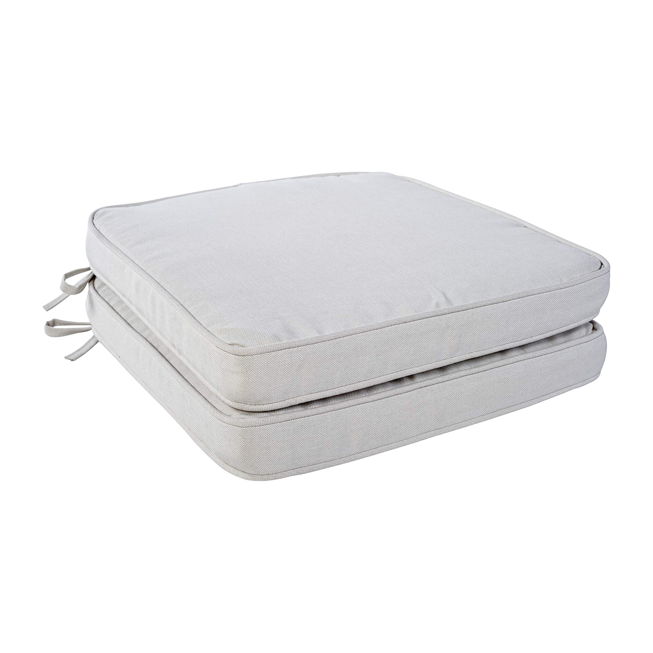 Premium Universal Indoor/Outdoor Dining Chair Cushions (Set of 2) - Waterproof & Weather-Resistant Linen Fabric - Perfect for Patio, Deck, Garden & Dining Room Use