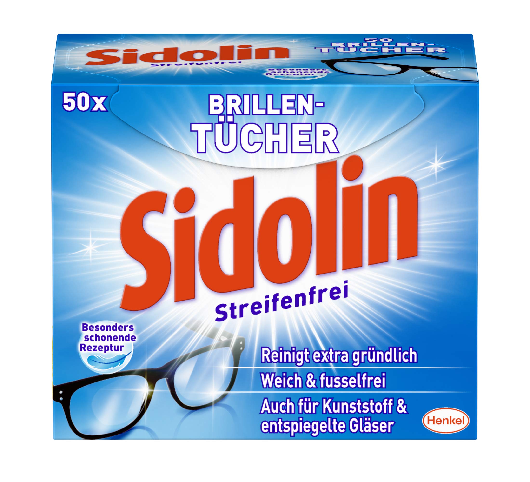 Sidolin Glasses Cleaning Wipes - 50 Pack, Lint-Free Microfiber Cloths for Eyeglasses, Phone Screens, Laptops & Cameras - Perfect for Travel, Office & Daily Use