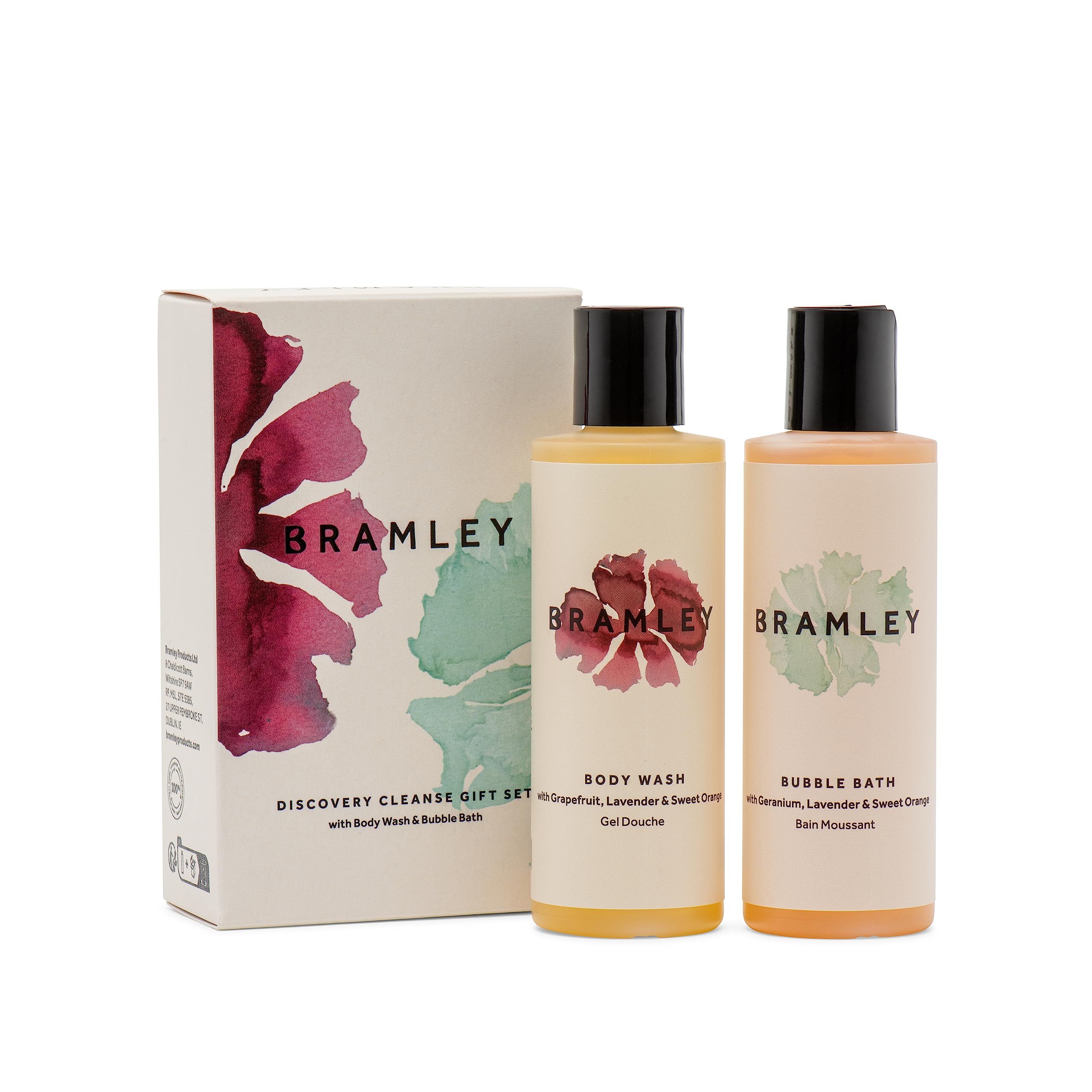 **BRAMLEY Discovery Cleanse Set - 2x100ml Body Wash & Bubble Bath with Natural Essential Oils | Relaxing & Reviving Gift Set for Mother’s Day, Spa Day, or Sustainable Self-Care**