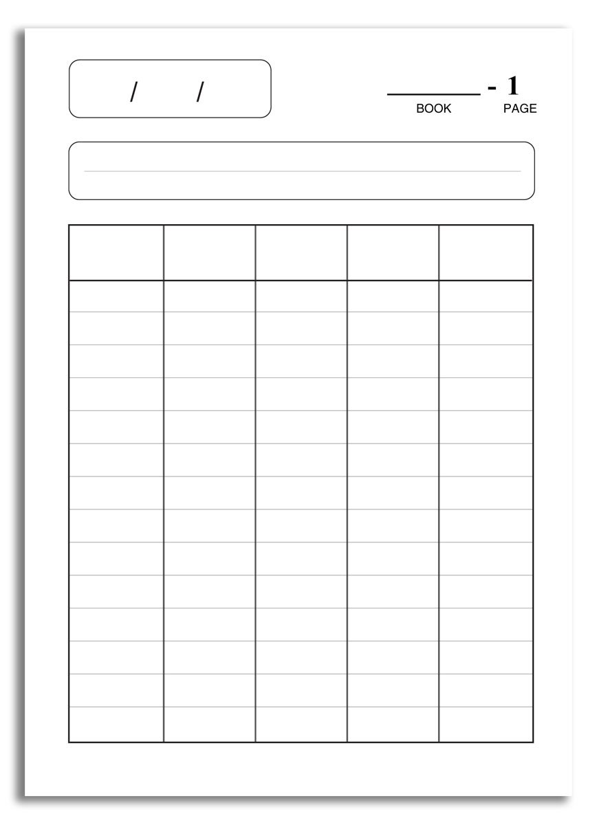 BookFactory 5 Column Red Log Book - 120 Pages, 5