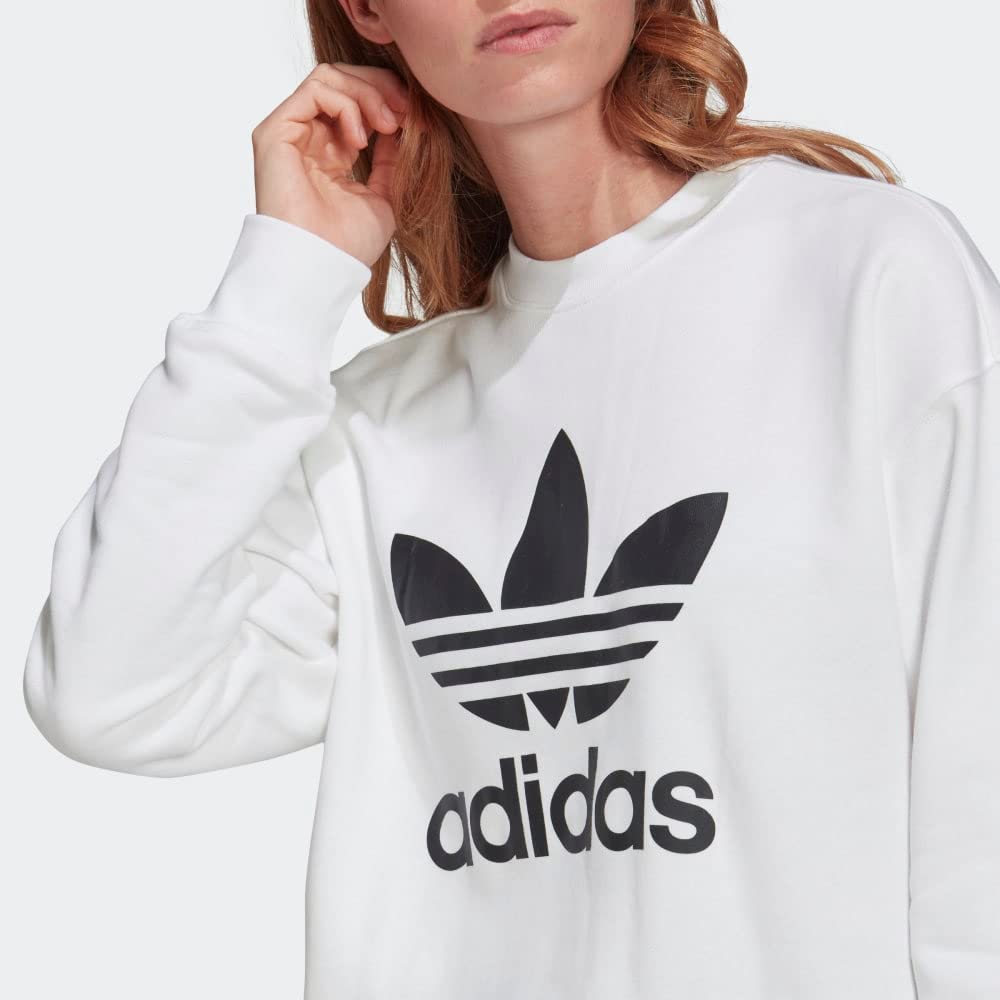Adidas Originals Women's Trefoil Crew Sweatshirt - Comfortable Casual Pullover for Everyday Wear | Gym, Lounge & Street Style Outfits