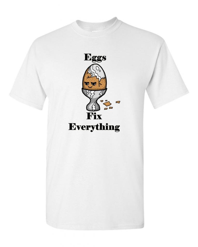 Eggs Fix Everything Funny Adult T-Shirt - Comfortable Cotton Tee for Casual Wear, Gifts & Everyday Outfits
