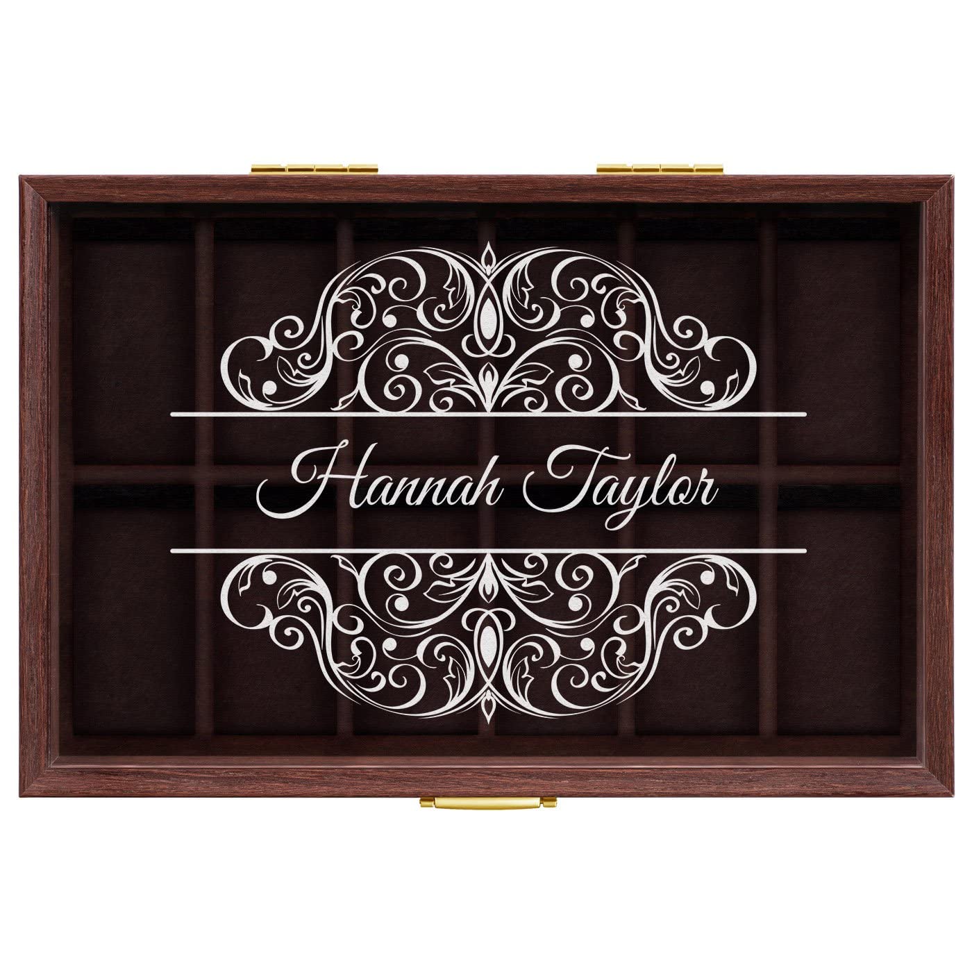 Elegant Engraved Watch Box for Women - 12 Slot Decorative Watch Display Holder - Personalized Gift for Her, Mum, Birthday - Perfect for Jewelry Storage & Display in Bedroom, Dresser, Vanity
