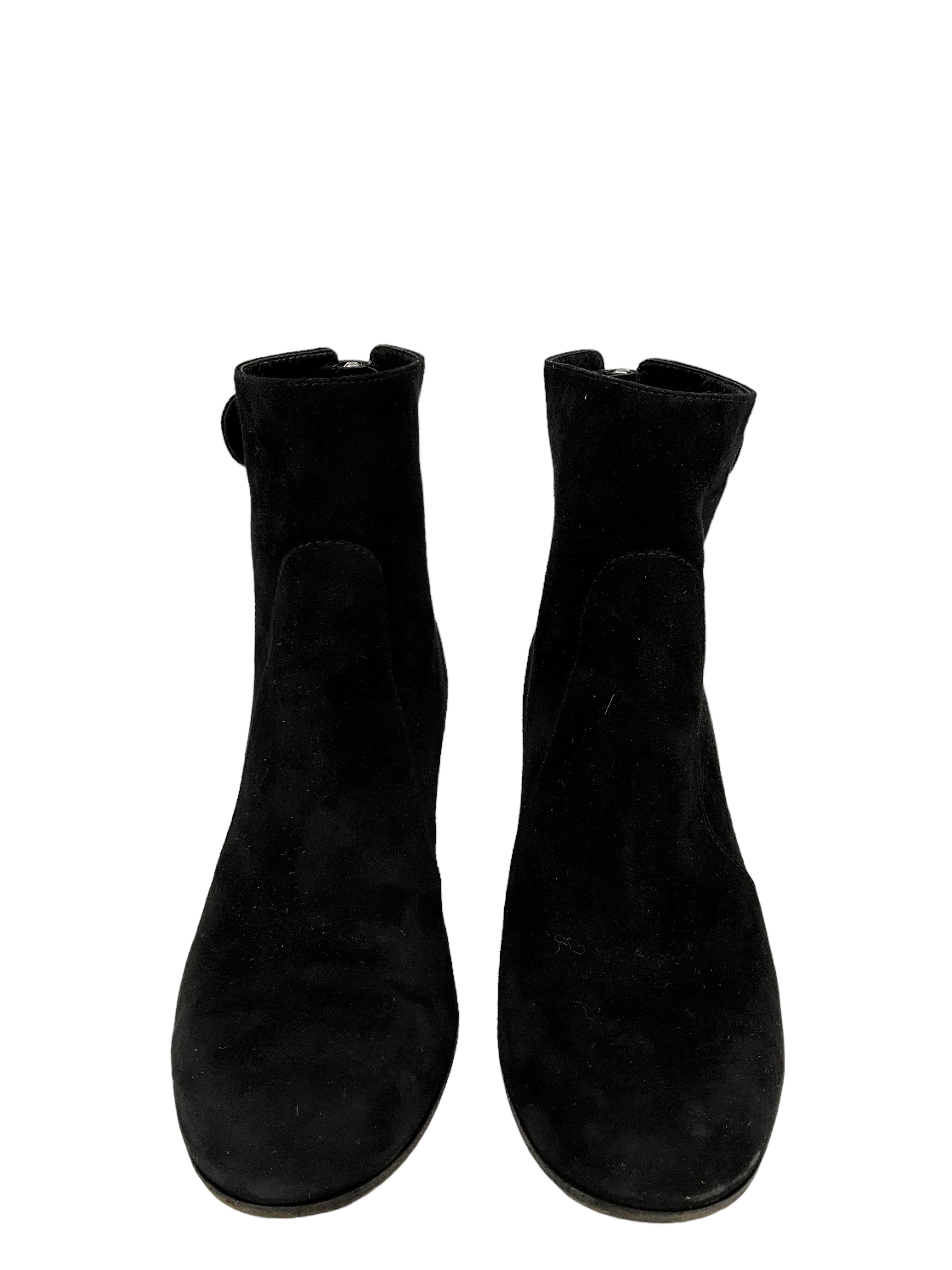 Gianvito Rossi Black Suede Ankle Boots Women's Size 8 - Stylish & Comfortable for Work, Party & Evening Events