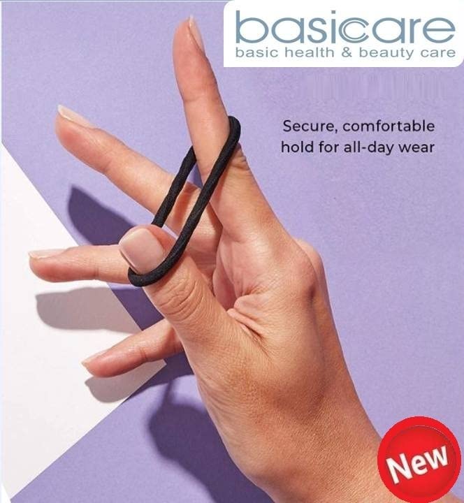 Basicare Black No Metal Hair Ties - 24 Pack Snag-Free Round Elastic Bands for Thick, Curly & Straight Hair | Gentle Ponytail Holders for Women & Girls | Perfect for Workouts, Office & Everyday Use